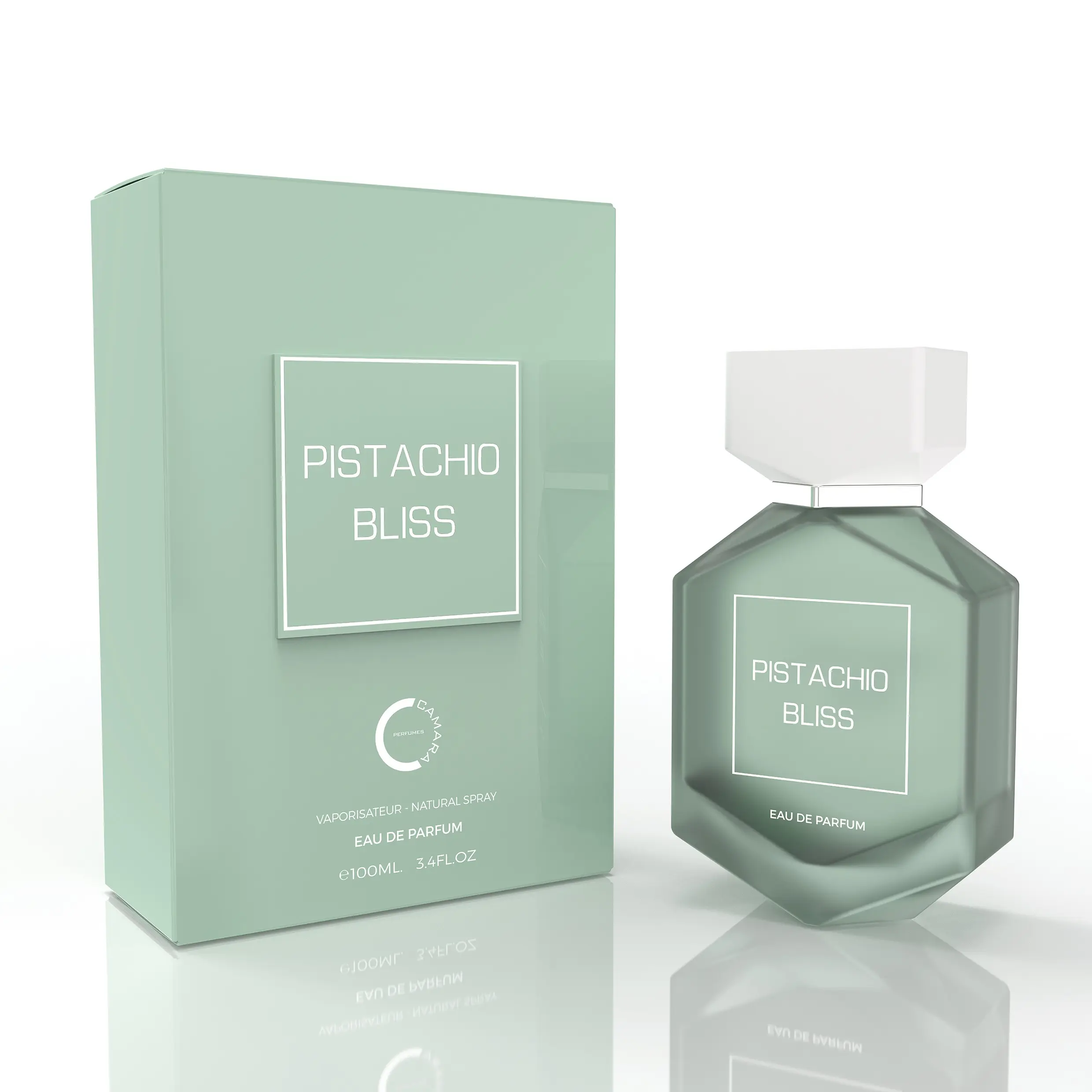 CAMARA Pistachio Bliss EDP, Unisex Gourmand Perfume with Notes of Vanilla & Hazelnut, Long-Lasting Fragrance Spray, 100ml (3.4 fl oz), Single Pack, Fruity