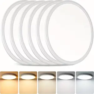 JNOEC Modern Ultra-Slim LED Flush Mount Ceiling Light Fixture 3200LM Adjustable Temp 2700K-6500K Multiple Packs for Living Room Decor Bedroom, Lamp