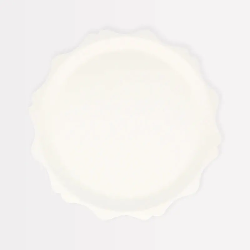 {Meri Meri} Compostable Bamboo Plates :: Cream Decorative Edge :: Side :: Set of 8
