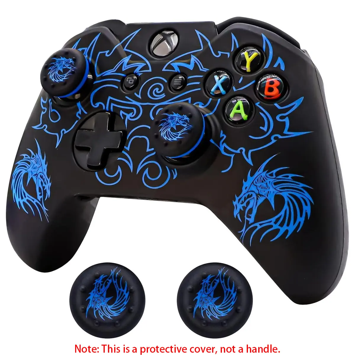 Controller Case for Xbox-One, Anti-Slip Silicone Cover Protector Case Accessories Set for Microsoft Xbox 1 Wireless/Wired Gamepad Joystick with 2 Thumb Grips Cap