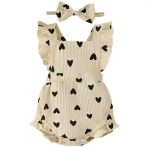 Infant Baby Girl Clothes 4th of July Girls Outfits Romper Spring Summer Clothing Onesie Bodysuit Jumpsuit ropa de bebe niña White Red and Blue