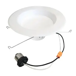 Bulbrite Pack of (4) 14 Watt Adjustable 5/6"Integrated LED Recessed Downlight with E26 Quick Connect Adaptor 2700K Warm White Light 1100 Lumens