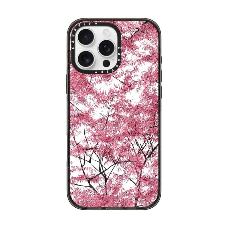 Casetify Puff Sakura iPhone 16 16Pro 11 12 13 14 15 Plus Pro Max Magnetic Hard Transparent Acrylic Back Cover