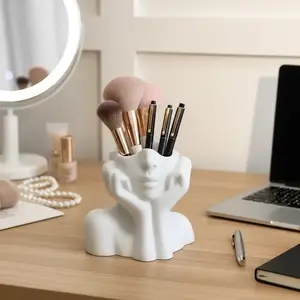 Creative Human Body Art, Multi-Functional Pen Holder & Makeup Brush Storage, Stationary Organizer Holder, Office Decorative Item