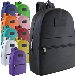 10 Pack Bulk Backpacks, Wholesale 17-Inch Lightweight Bookbags for , Adults, School, Classroom, Travel, Gym Supplies with 1 Large, 1 Small Pocket,  for Events, Corporate , Mix