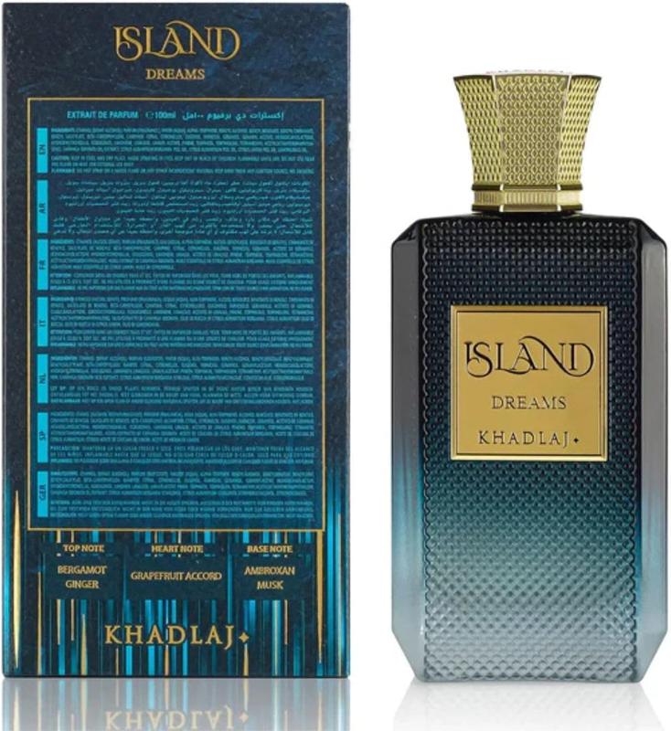 Khadlaj Island Dreams – Romantic Valentine's Day Gifts,Fruity, Floral, Woody, Musky – Extrait de Parfum Long-Lasting Fragrance for Unisex, 3.4 Ounce