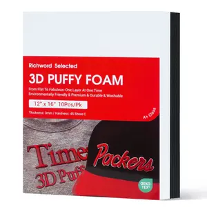 PooLin Richword 3D Puff Embroidery Foam Sheets 3mm Thick 12 x 16 Inch Black & White (10pcs) PooLin Richword 3D Puff Embroidery Foam Sheets 3mm Thick 12 x 16 Inch Black & White (10pcs)