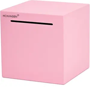 Piggy Bank for Adults, Stainless Money Bank for Real Cash Savings, Must Break to Open Saving Box, Large Capacity Safe Coin Bank for Kids & Teens (Pink, 4.72inches)