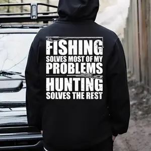 Fishing Solves Most Of My Problems Hunting Solves The Rest Funny Outdoorsman Tee, Fisherman Hunter Hoodie, Gift for Dad or Husband