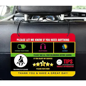 Rideshare Rating Tips Accessories Driver Signs Display Card (Pack of 2) - All You Need for Your Business