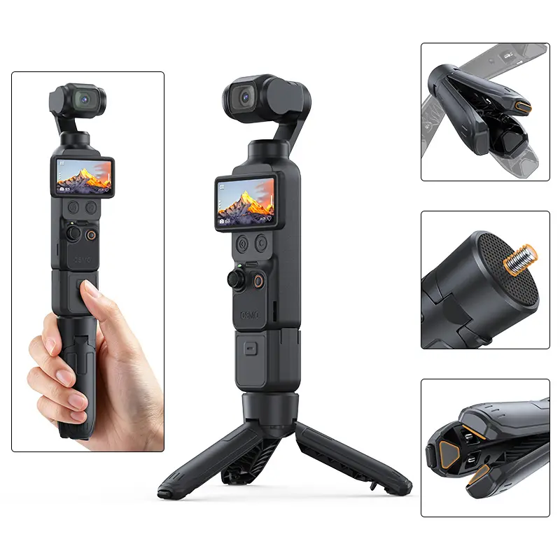 Compact Mini Tripod Stick - 1-Click Out Extendable Selfie Stick with 1/4" Screw, Pop-Out Handheld Stand for Pocket 3/4, Action Cameras