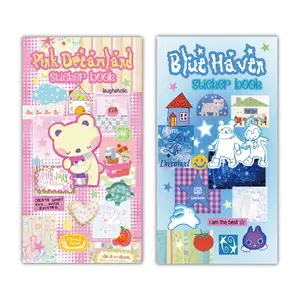 280 Pcs 20 Sheets Kawaii Polco Sticker Book (Single/Bundle) - Y2K Pastel Pink & Starry Blue Decals for Kpop Photocard & Bujo SummerVibes