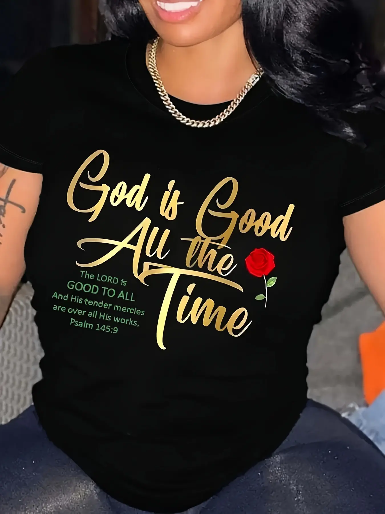 God Is God for all The Time' Letter Printed Round