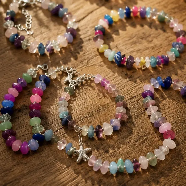 Gemstone and Rondelle jewelry and keychains