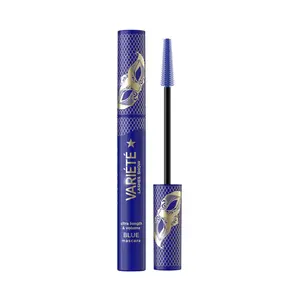 Eveline Cosmetics Variété Lengthening & Thickening Blue Mascara – Lightweight Volumizing Makeup Silicone Brush Flawless