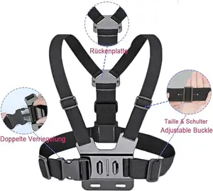 Phone Chest Mount Harness & Head Strap for All iPhones - Hands Free Accessories Kit for POV/VLOG for Immersive Filming Video, Fishing- Body Camera Mount for GoPro and other Action Camera Adjustable Device Protection Recording Smartphone