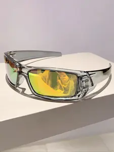 Men's Fashion Lightweight Wraparound Glasses, Stylish Coated Lenses, Trendy Minimalist Design, Comfortable Daily Wear Eyewear