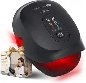 LifePro Hand Massager with Red LED Light DualThera -  Cordless, 660nm & 850nm, Heat, Compression & Finger Extension Mode, 3 Massage Modes, Rechargeable