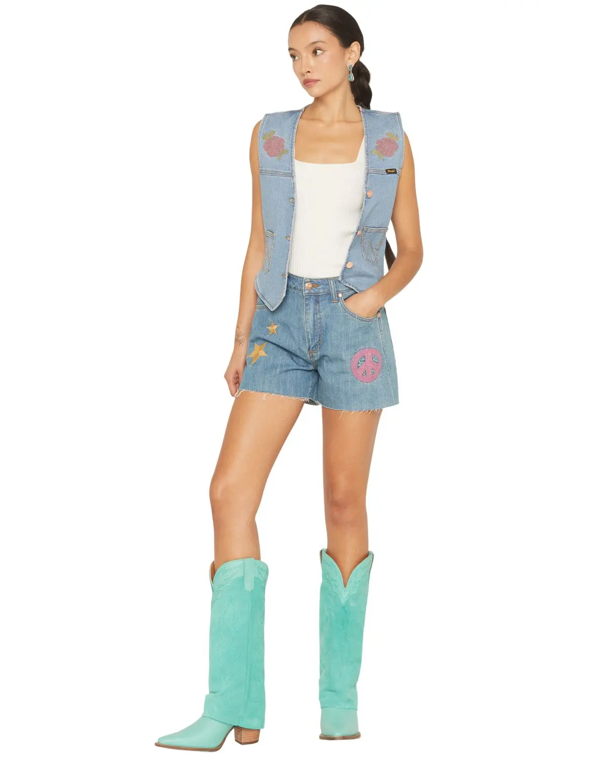 Wrangler Women's X Lainey Wilson Women'S Medium Wash High Rise Cowboy - 112375881