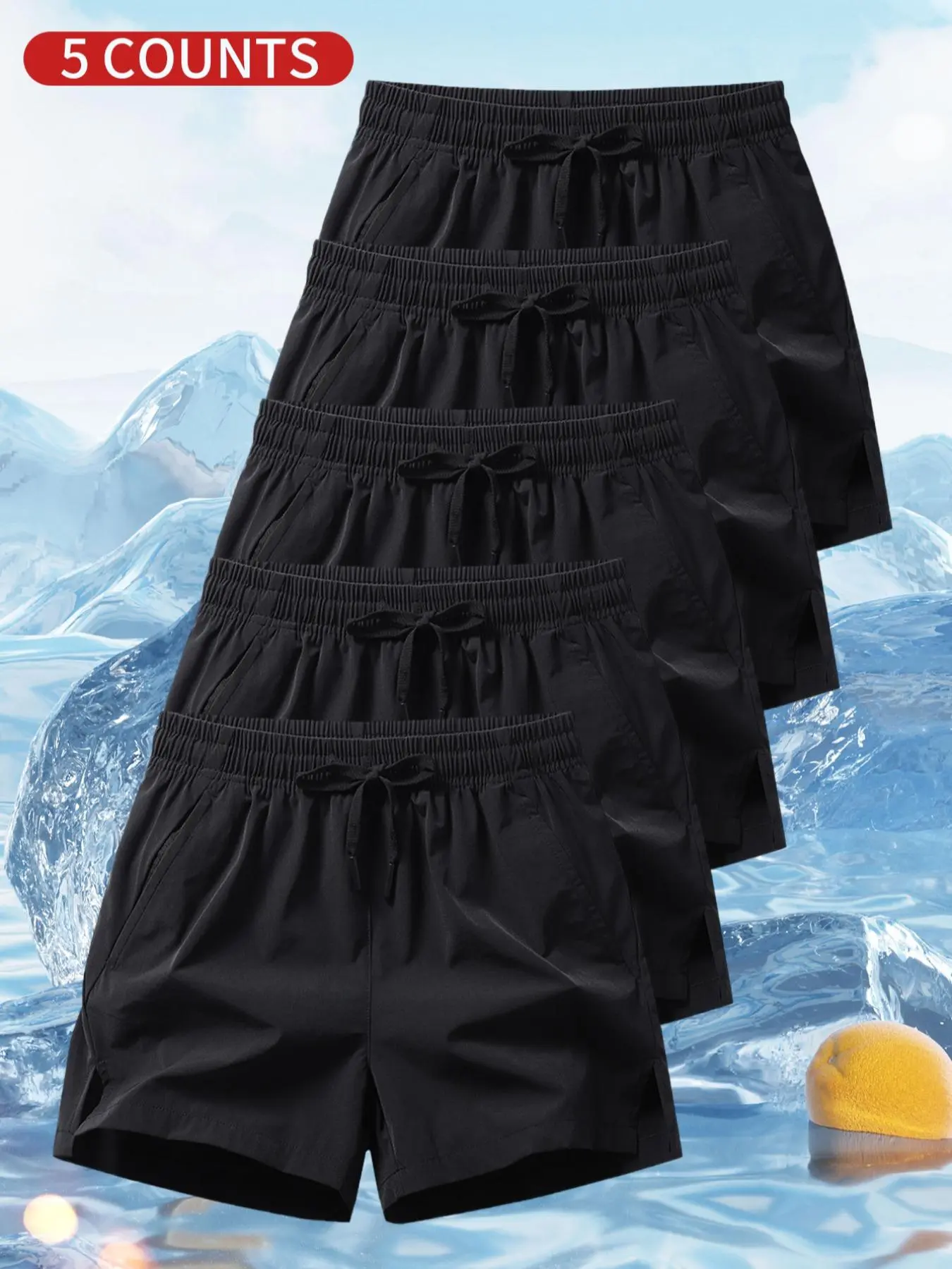 Men's Letter Print Drawstring Waistband Shorts, Regular Fit Casual Breathable Quick Drying Shorts for Summer, Casual Sporty Shorts, Athleisure Casual Shorts, Men's Bottoms for Daily Wear