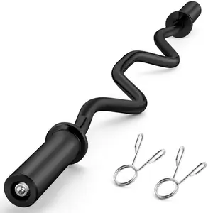 EZ Curl Bar, 47" 380LBS Capacity Olympic Barbell for Bicep Tricep Workout fathersdaygiftideas