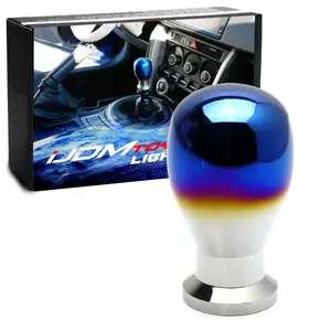 iJDMTOY Burnt Titanium Finish JDM Drop Shape Shift Knob Universal Fit For Most Car 4 5 6 Speed Manual or Automatic etc.