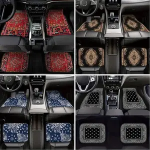 4Pcs Bohemian Car Floor Mats Anti-slip Dirty Resistant Persian Carpet Car Decoration Heavy Duty Car Floor Protector Rugs
