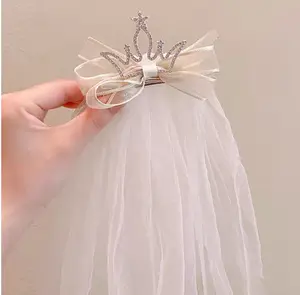 Children's rhinestone crown headband hair comb cute princess girl hair accessories crown hair accessories bridal headdress