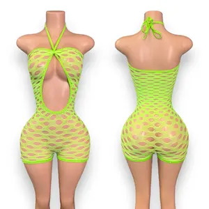 Lime Green Diamond Romper