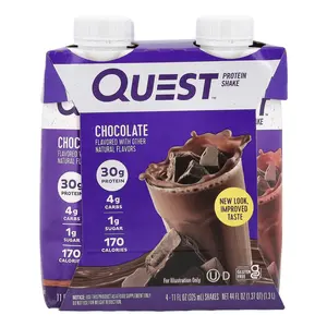 Quest Nutrition Protein Shake, Chocolate, 4 Shakes, 11 fl oz (325 ml) Each