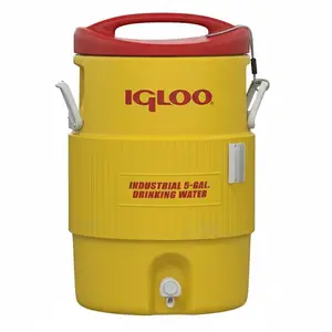 Igloo 5 Gallon Beverage Cooler 400S Red/Yellow with Spout – Heavy-Duty Jobsite Water Cooler