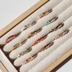 Custom Dainty Crystal Rings | Wire wrapped rings | cute Beaded ring | twisted ring