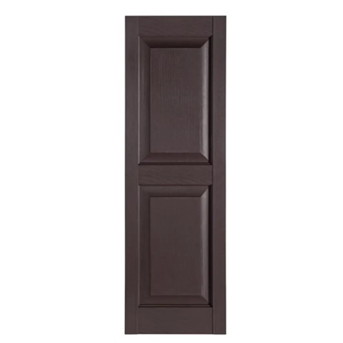 Perfect Shutters Premier Raised Embossed Panel Polypropylene Exterior Window Shutters Pair Pack (15x35in) - 100% Color-Thru, Maintenance-Free, Fade-Resistant, Center Mullion, Sienna Brown, Baby Room Decoration, Affordable, Adds Value, Boosts Home Appeal