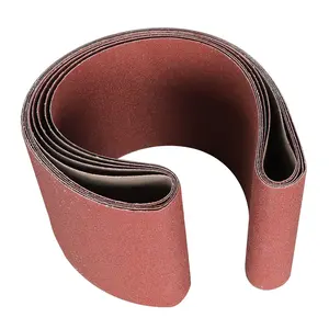 Premium Aluminum Sanding Belts 5 Pack 6" X 48" 80 Grit Red Sanding Belts