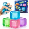 JOYIN 4 Pack Stress Cube / 1 Pcs Stress Cube, 2'' High Density Cube Fidget Toy, Stress Relief with Slow Rising Sensory Squishy Toys for Kids Adults, Birthday Gifts, Party Favors, Classroom Prizes for Boys Girls,  Butter Stick Squishy