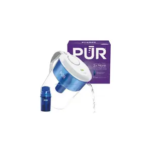 PUR 11 Cup Water Filtration Pitcher - Blue/White: BPA-Free, Filters Chlorine & Mercury, 40-Gallon Purifier, PUR Filter Compatible