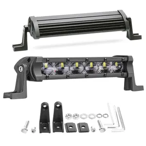 JIEPENG Slim LED Light Bar - 2Pcs 6-Inch 96W High-Power Single Row Spot-Flood Combo LED Pods, Offroad Work Lights for 4x4 Trucks, Car Accessories
