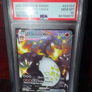 Charizard Vmax Trading Card, PSA 10 Graded Collectible