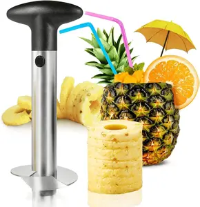 Pineapple Corer, [Upgraded, Reinforced, Thicker Blade] Newness Premium Pineapple Corer Remover (Black)