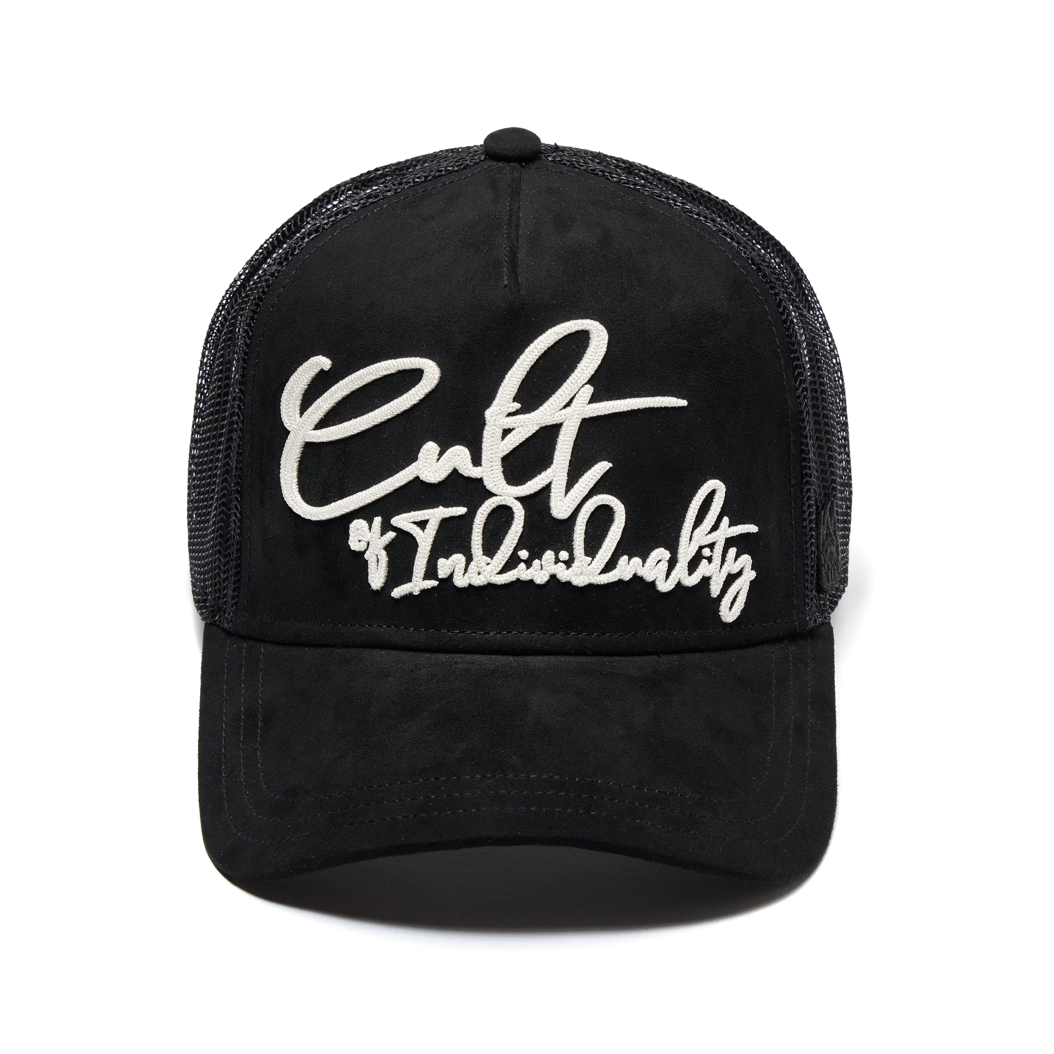 Cult's Mesh Back Trucker Hat "Grasshopper Emb Hat" In Black