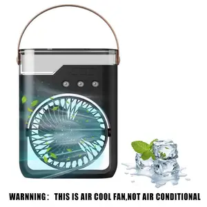 Portable Cooling Fan, Evaporative Air Cooler with 3 Speeds & 7 Night Lights, USB Personal Mini Fan for Home Office Camping ()