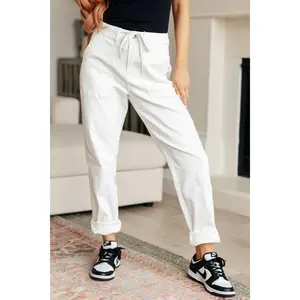 Charlene High Rise Jogger in Ecru