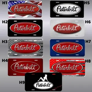[SALE 50%] Peterbilt Truck License Plate Durable Metal Car Tag with Pre Drilled Holes Perfect for Semi Trucks P