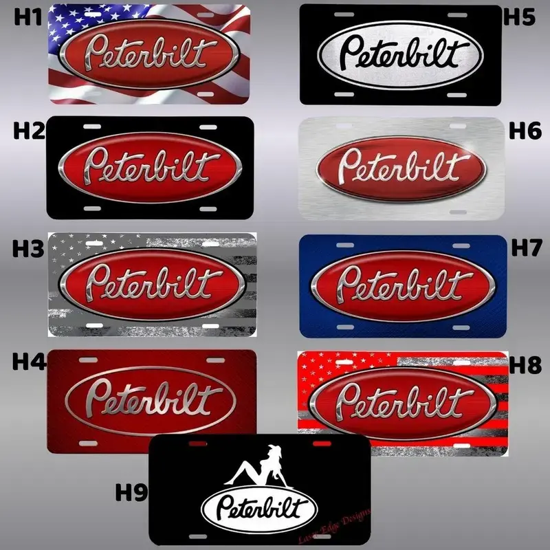 [SALE 50%] Peterbilt Truck License Plate Durable Metal Car Tag with Pre Drilled Holes Perfect for Semi Trucks P