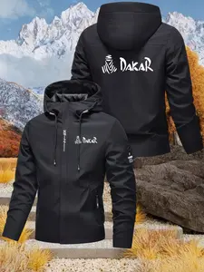 Men's Dakar Rally Waterproof Hooded Jacket, Windproof Outdoor Coat, Lightweight Practical Hiking Motorcycle Commuting Jacket