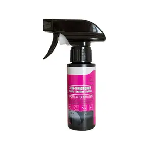 QZYUM Car Plastic Restorer Back To Black Gloss Interior Rubbers & Leather Longlasting Refurbish Coating Cars Plastic Parts Black Shine Polish Restorer, Protectant Spray