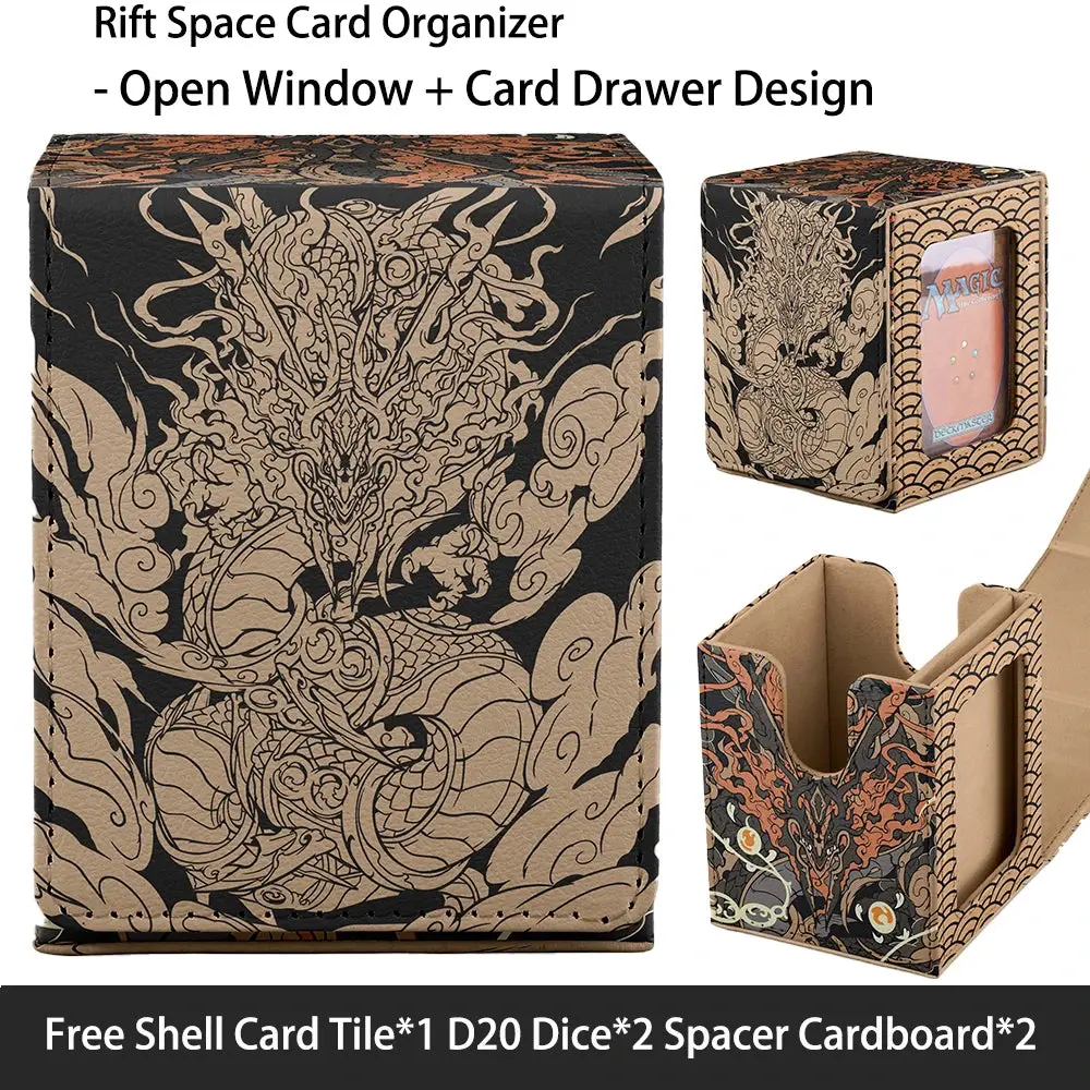 Cards Deck Box Fit For MTG Deck Box With 2 Card Dividers,2 Dice,Magic Commander Vertical Style Leather Trading Cards Storage Box - TikTok Shop Cards Deck Box Fit For MTG Deck Box With 2 Card Dividers,2 Dice,Magic Commander Vertical Style Leather Trading Cards Storage Box - TikTok Shop