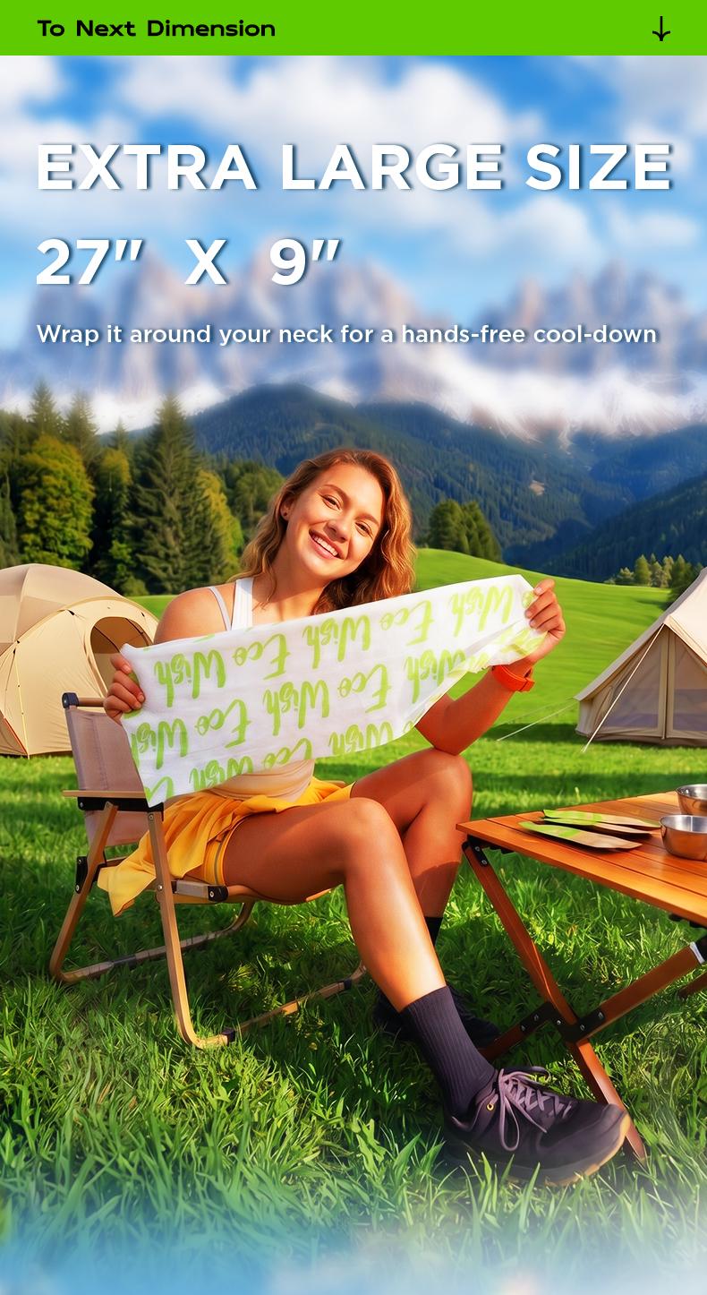 [Summer Launch Special] CoolRush Towel for Hot Weather –Instant & Long-Lasting Cooling for Outdoor Performance, No Rinse Large Cooling Body Wipe, Must Have for Summer Travel, Cruise, Concert, Rave, Lake, Gardening & Daily Use