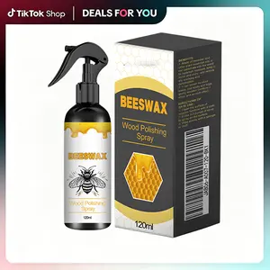 Natural Beeswax Wood Polish Spray - Hide Scratches & Restore Shine, All-in-One Revitalizer for Furniture, Hardwood Floors & Cabinets