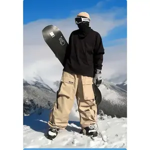 American Heavy Industry Snow Wear Pants Outdoor Couple Wear Sports Charge Hooded Ski Suit Violet